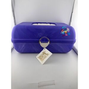 Vintage NWT Caboodle Two Tray Cosmetic Organizer Purple Swirl Model 2620